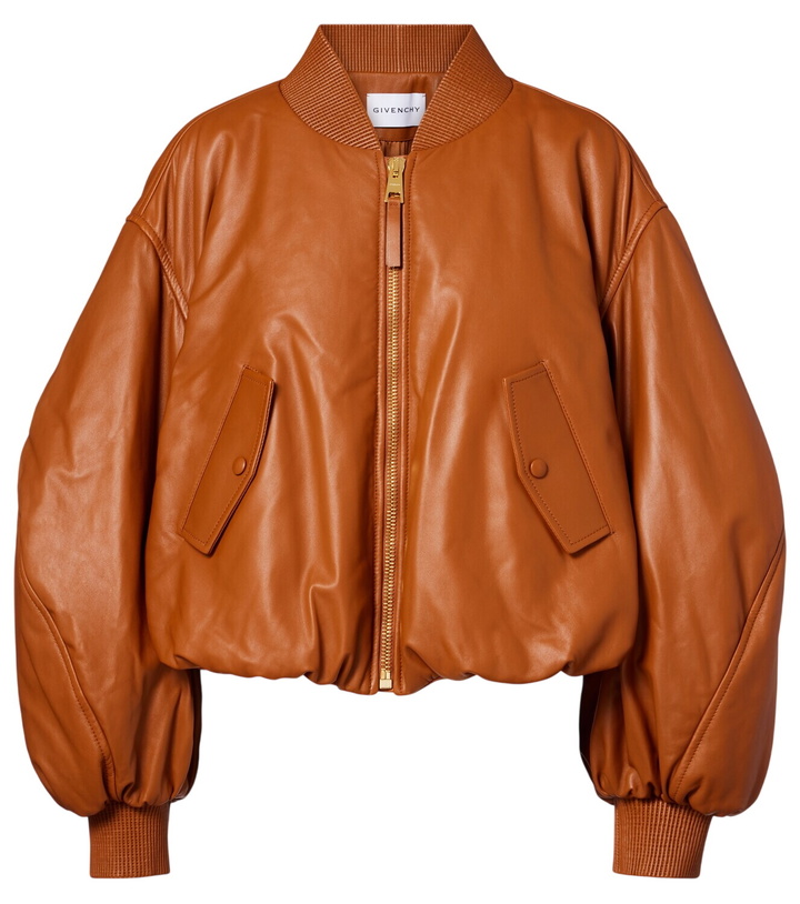 Photo: Givenchy Cocoon cropped leather bomber jacket