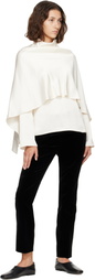 Róhe Off-White Satin Cape Blouse