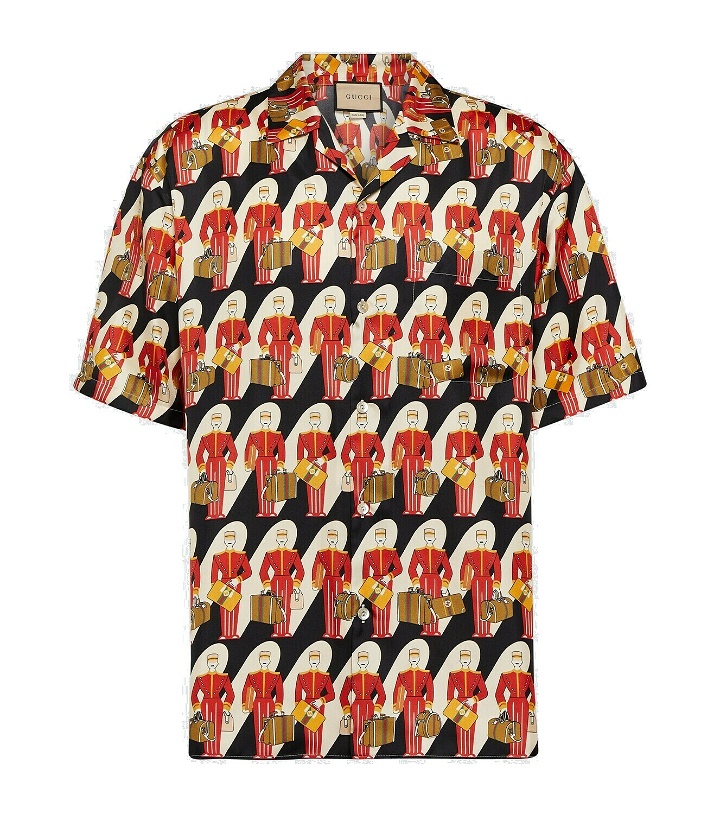 Photo: Gucci Gucci Porter silk twill bowling shirt