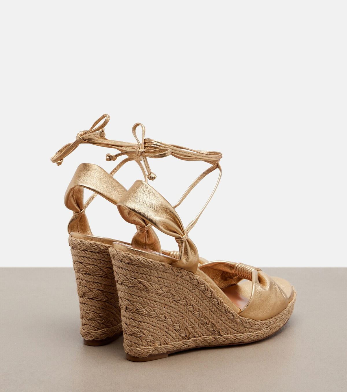 Aquazzura Carina metallic leather espadrille wedges