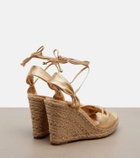 Aquazzura Carina metallic leather espadrille wedges