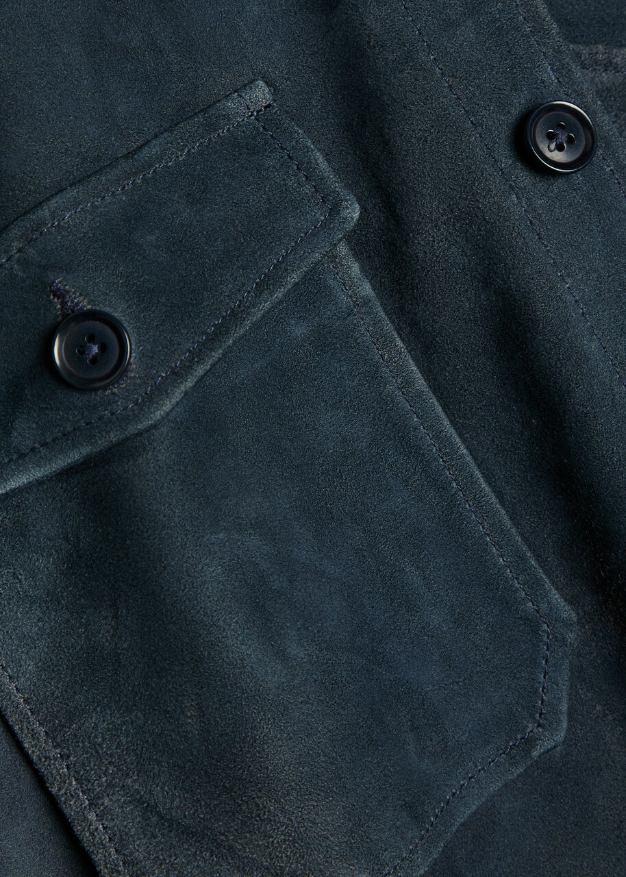 Paige Peyman Suede Overshirt Navy