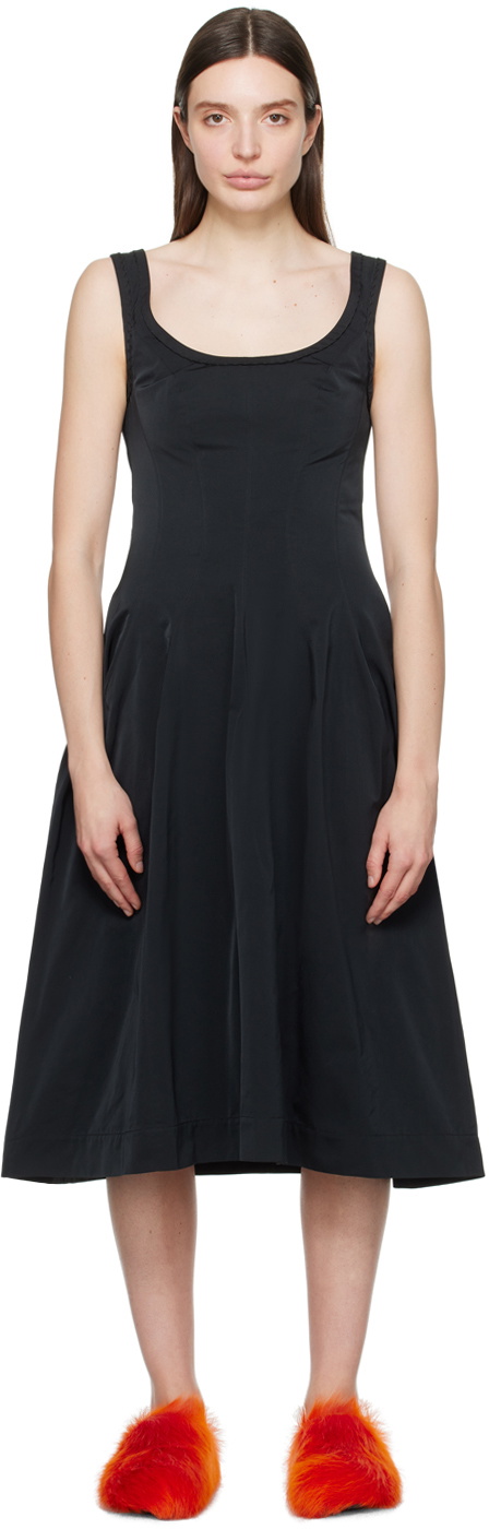 Marni Black Scoop Neck Midi Dress Marni