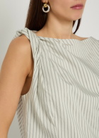 Rohe Draped Striped Silk and Cotton-blend top White