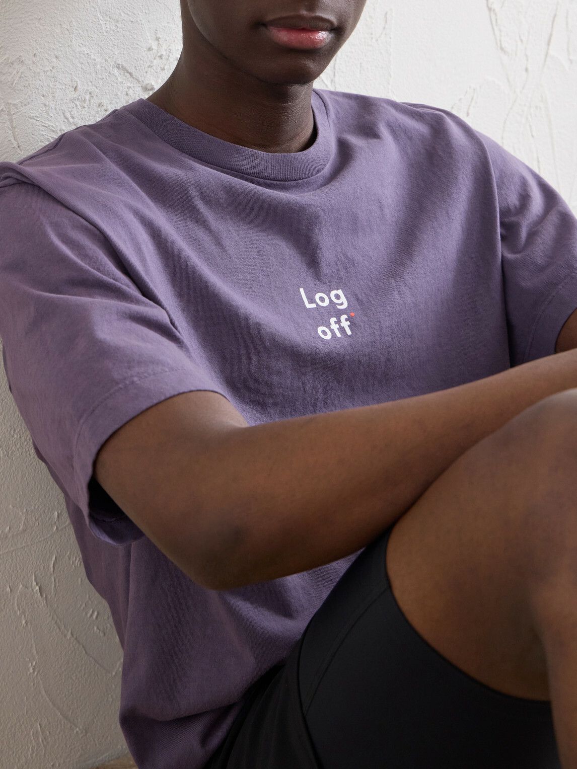 DISTRICT VISION - Printed Cotton T-shirt - Purple