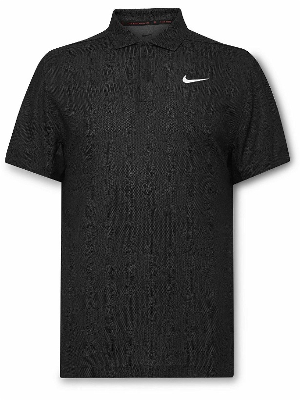 Photo: Nike Golf - Tiger Woods Dri-FIT ADV Jacquard Golf Polo Shirt - Black