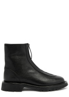 Legres Grained Leather Ankle Boots Black