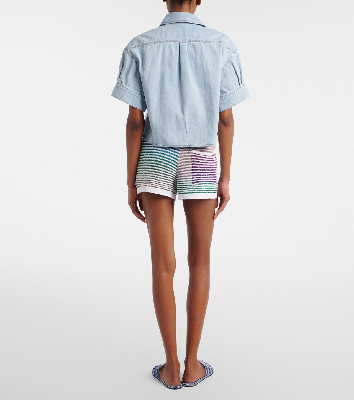 Loewe Paula's Ibiza striped cotton-blend shorts