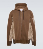 Sacai Cotton-blend twill hoodie