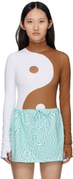 FENSI SSENSE Exclusive White & Brown Presente Bodysuit