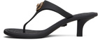 Versace Black Alia Rubber Thong Heeled Sandals