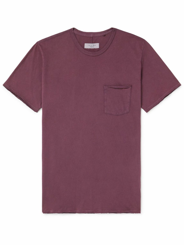 Photo: Rag & Bone - Miles Organic Cotton-Jersey T-Shirt - Purple