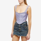Danielle Guizio Women's Taffeta Corset in Perriwinkle Mat Satin