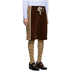 Gucci Brown Jacquard Logo Rhombus Shorts