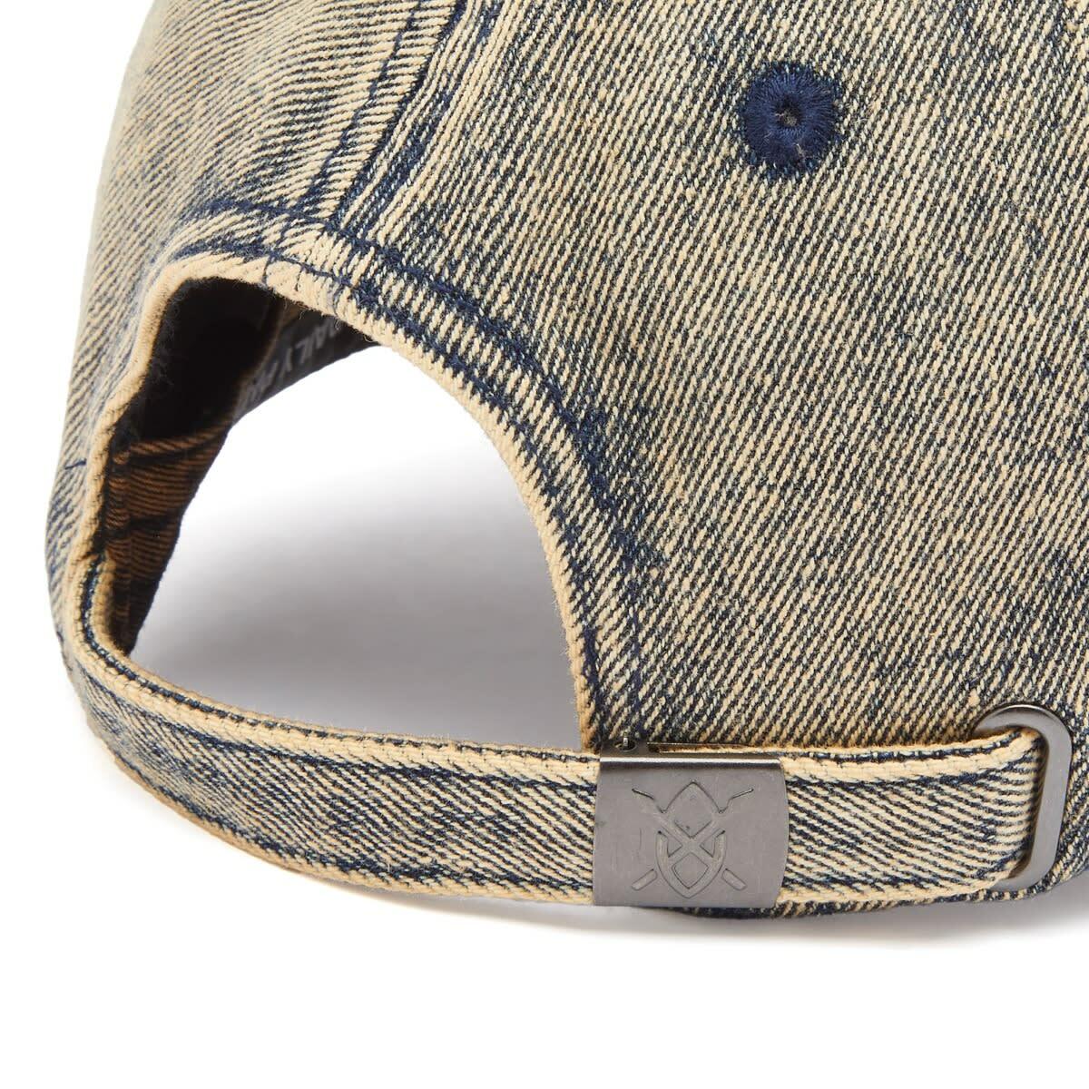 Daily Paper Women's Dias Arch Stach Denim Cap in Brown Wash 