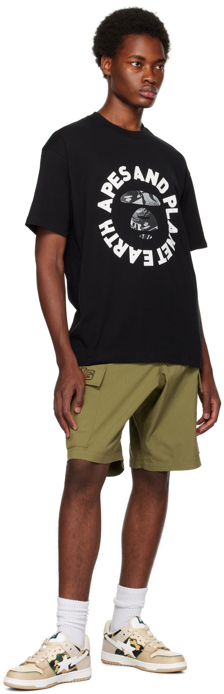 AAPE by A Bathing Ape Black 'Apes And Planet Earth' T-Shirt