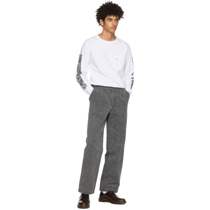 Noah Grey Canvas Recycled Work Trousers Noah NYC