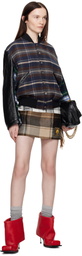 Marine Serre Multicolor Regenerated Tartan Scarves Bomber Jacket