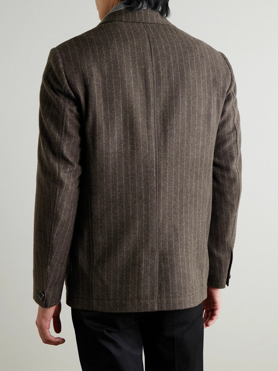 Oliver Spencer - Westbury Pinstriped Wool-Felt Blazer - Brown
