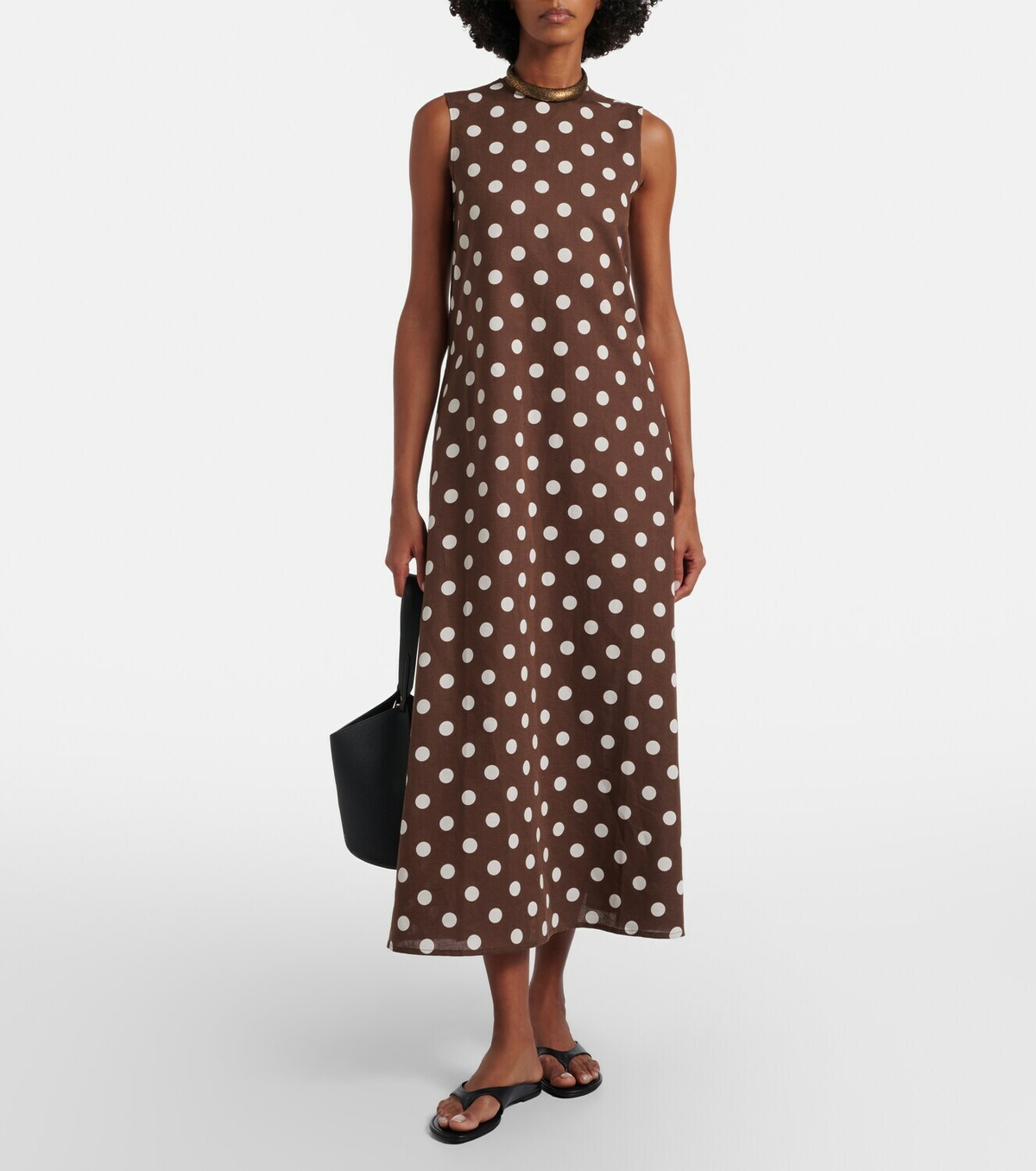 Asceno Tallin linen and cotton maxi dress