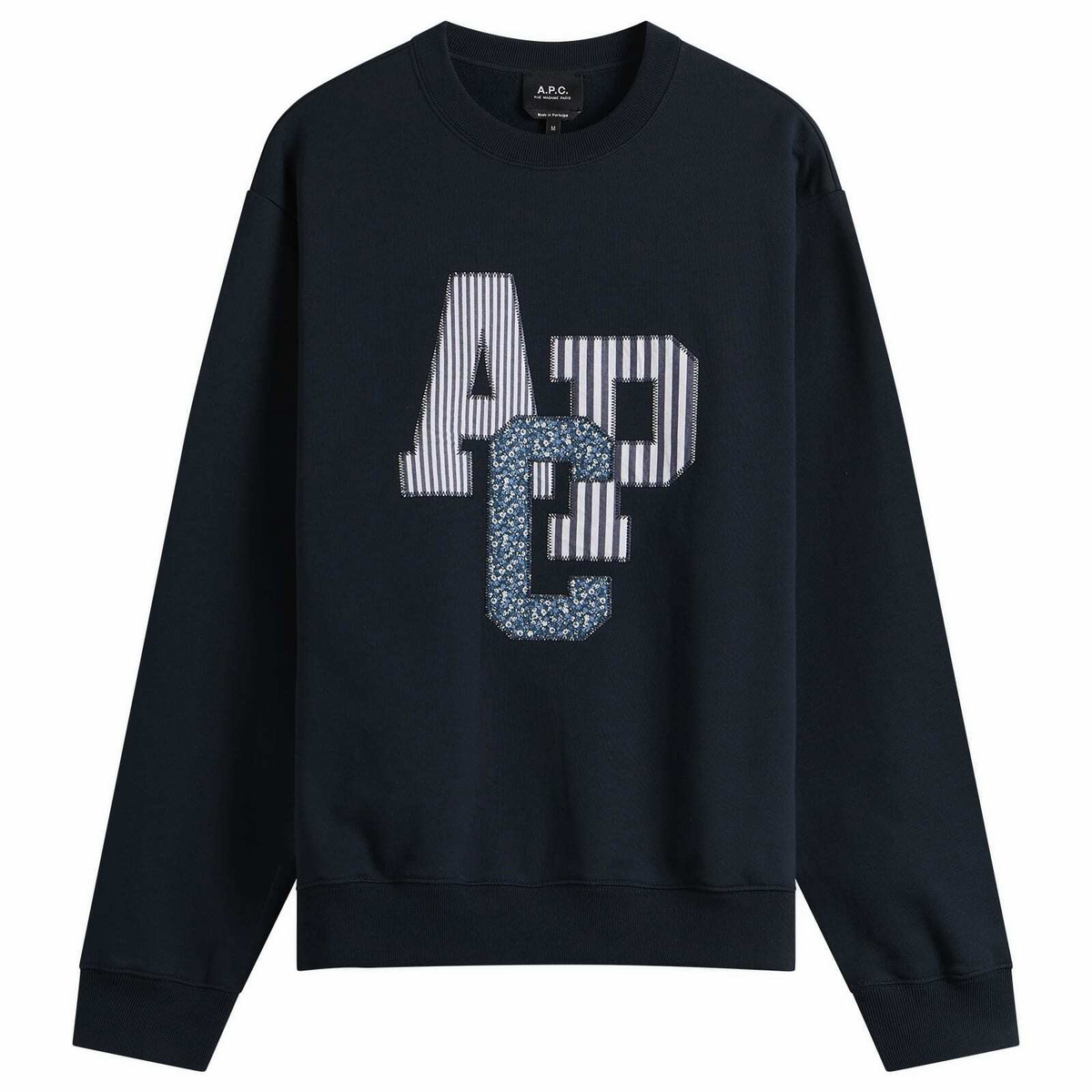 A.P.C. Men's Julien Applique Logo Sweatshirt in Dark Navy
