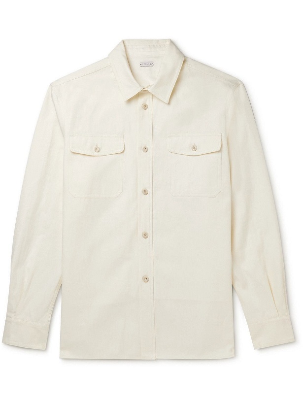 Photo: Caruso - Cotton and Linen-Blend Overshirt - Neutrals