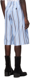 Dries Van Noten Blue Striped Shorts