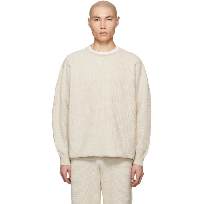 Photo: Homme Plisse Issey Miyake Off-White Rustic Knit Sweater