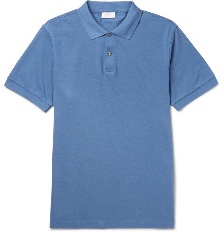 Photo: Sunspel - Slim-Fit Pima Cotton-Piqué Polo Shirt - Men - Blue