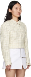 BONBOM Off-White Tweed Moto Jacket