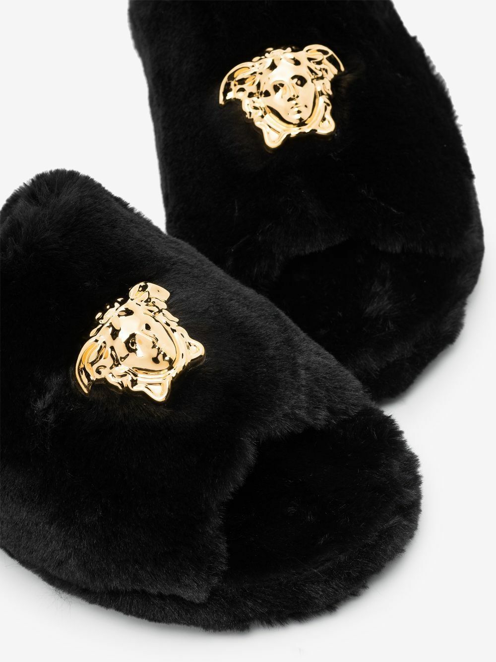 Versace Icon Faux-Fur Slippers Versace