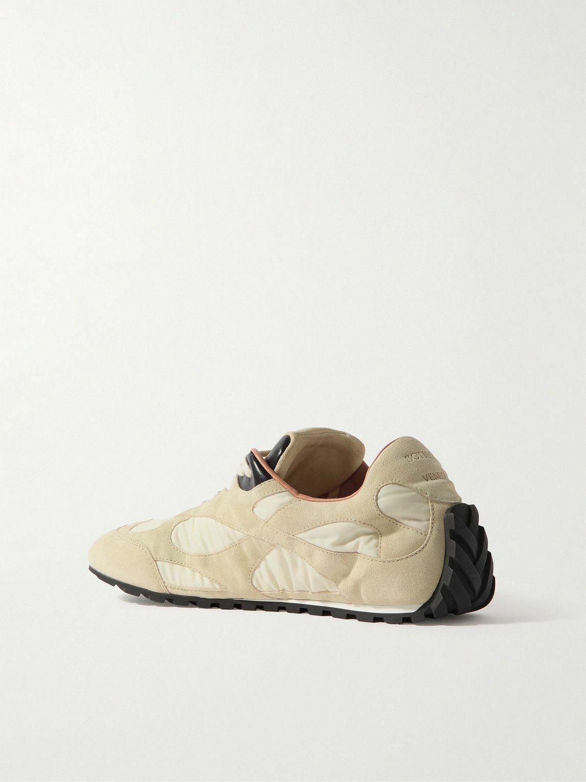 Bottega Veneta - Orbit Leather and Shell-Trimmed Suede Sneakers - Neutrals