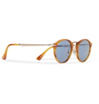 Persol - Round-Frame Tortoiseshell Acetate and Gold-Tone Sunglasses - Brown