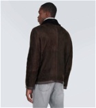 Brunello Cucinelli Shearling-trimmed suede jacket