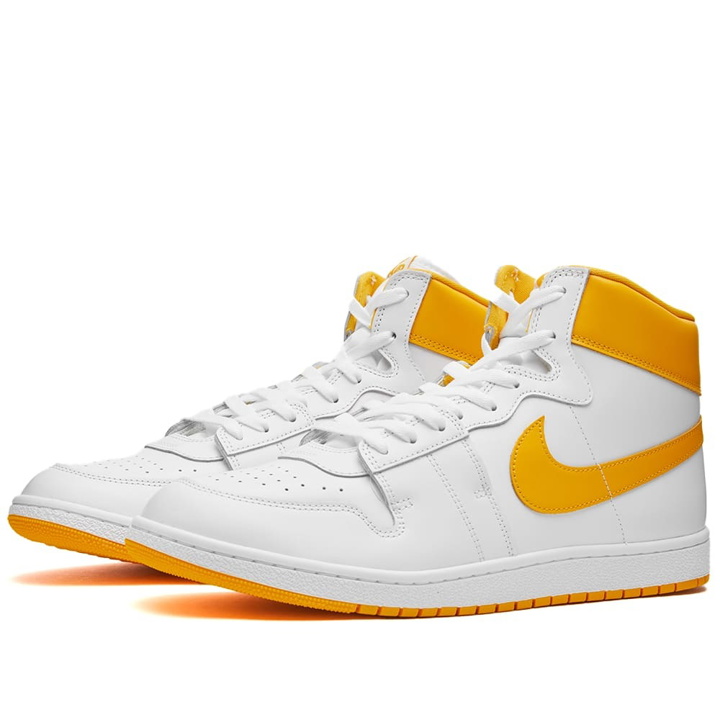 Photo: Air Jordan Nike Air Ship Sneakers in White/University Gold