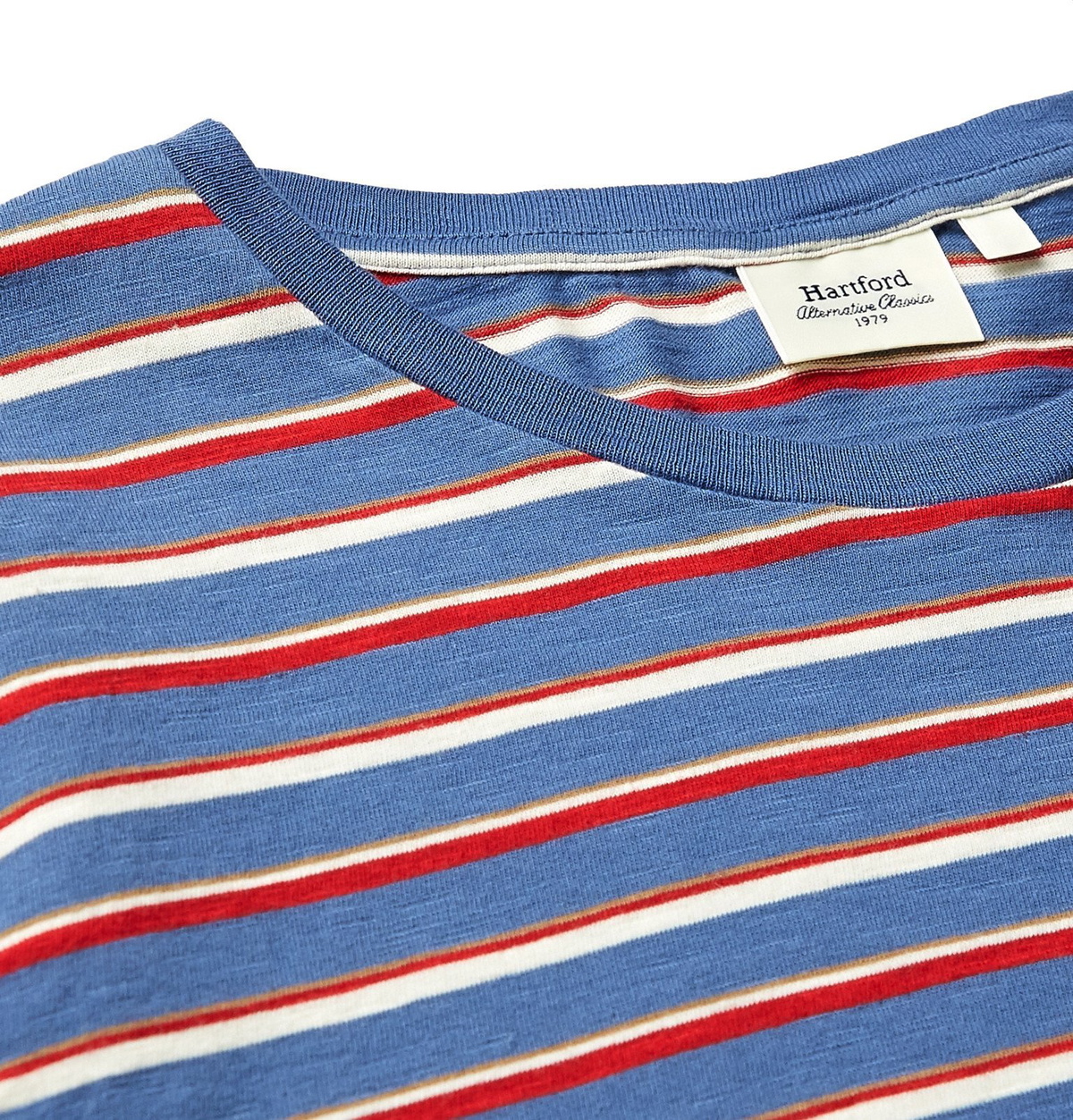 Hartford - Striped Cotton-Jersey T-Shirt - Blue Hartford