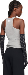 Marine Serre Gray Moon Logo Ribbed Jersey Tank Top