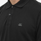 C.P. Company Men's Patch Logo Polo Shirt in Black