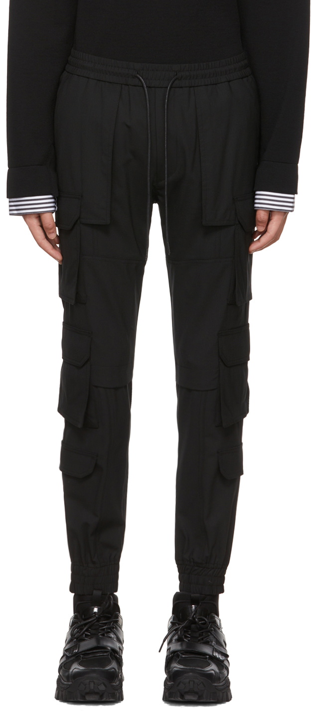 Juun.J Black Multi Jogger Cargo Pants Juun.J