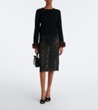 Dôen Nandette sheer lace midi skirt