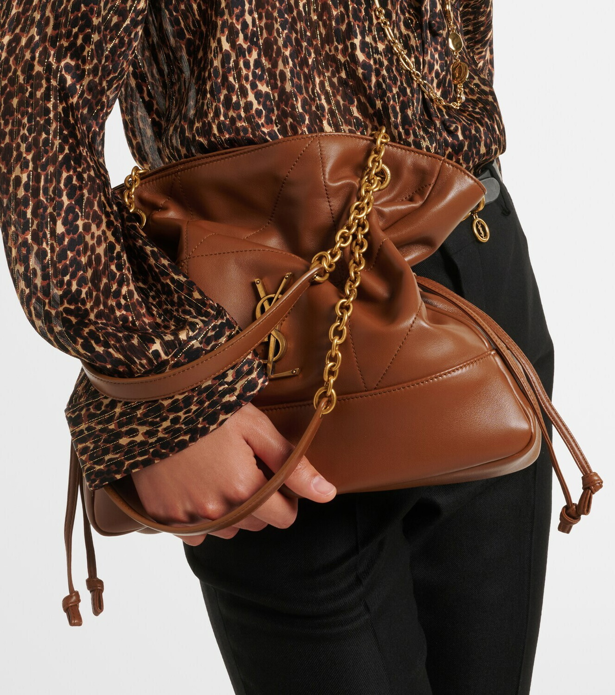 Saint Laurent Jamie Shopping Small leather tote bag