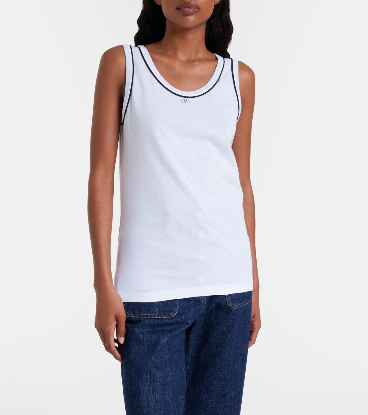 Valentino VLogo cotton jersey tank top