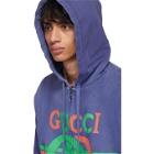 Gucci Reversible Blue Logo Hoodie