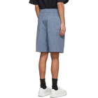 Jil Sander Blue Gabardine Pocket Shorts