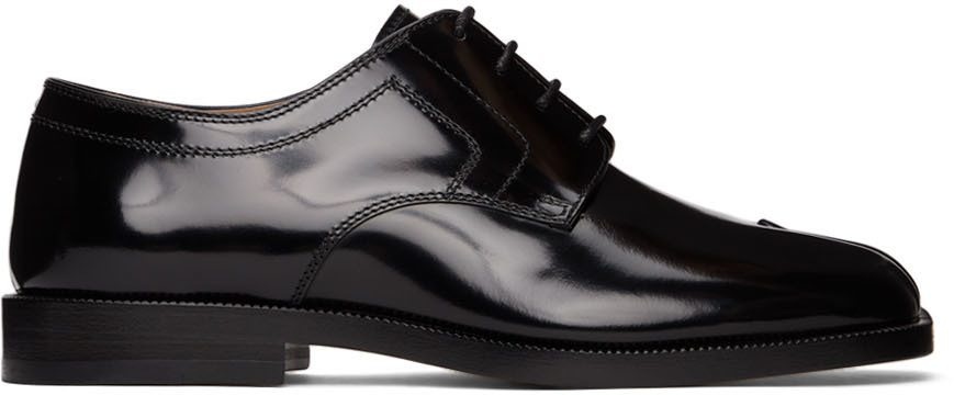 Maison Margiela Black Patent Tabi Lace-Up Derbys