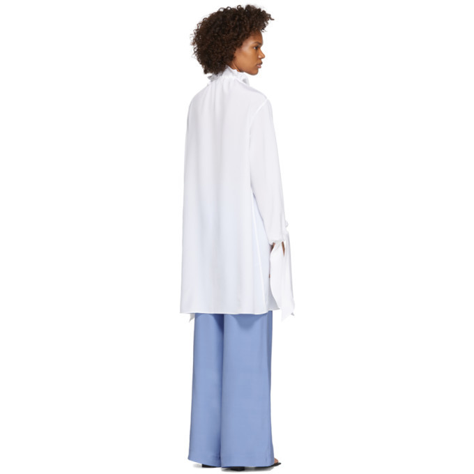 Pyer Moss White Funnel Neck Blouse