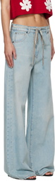 MSGM Blue Wide-Leg Jeans