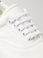 SAINT LAURENT - Venice Leather-Trimmed Cotton-Canvas Sneakers - White