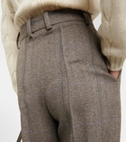 Loro Piana Herringbone cashmere tapered pants