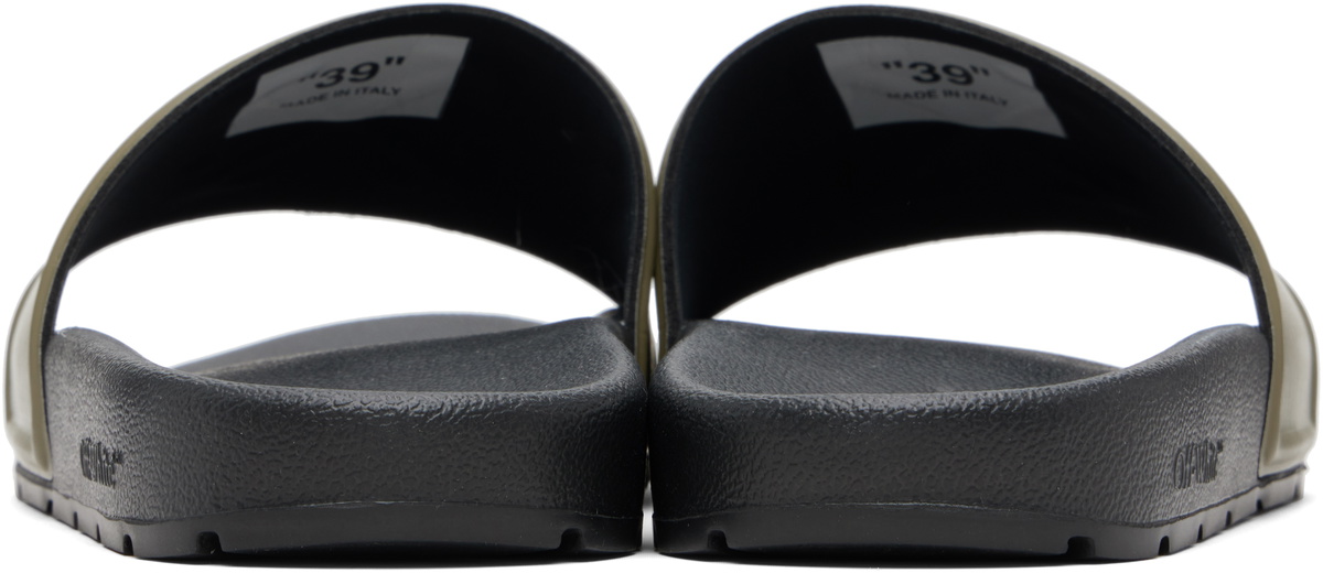 Off-White Black & Khaki Arrow Slides